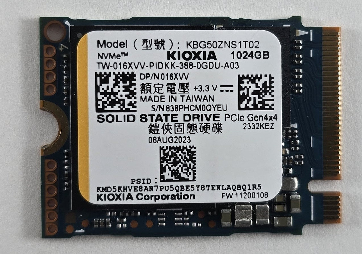 Kioxia BG5 1TB M.2 2230 NVMe PCIe Gen4 x4 SSD KBG50ZNS1T02 #HD140