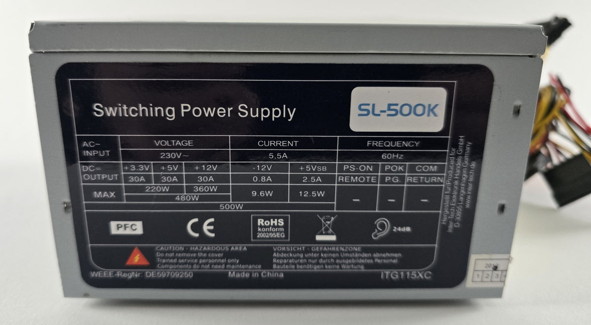 Inter-Tech SL-500K 500W ATX Netzteil #NT19
