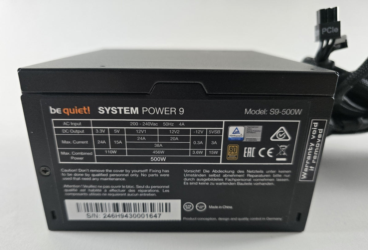 be quiet! System Power 9 S9-500W 500W ATX Netzteil #NT25