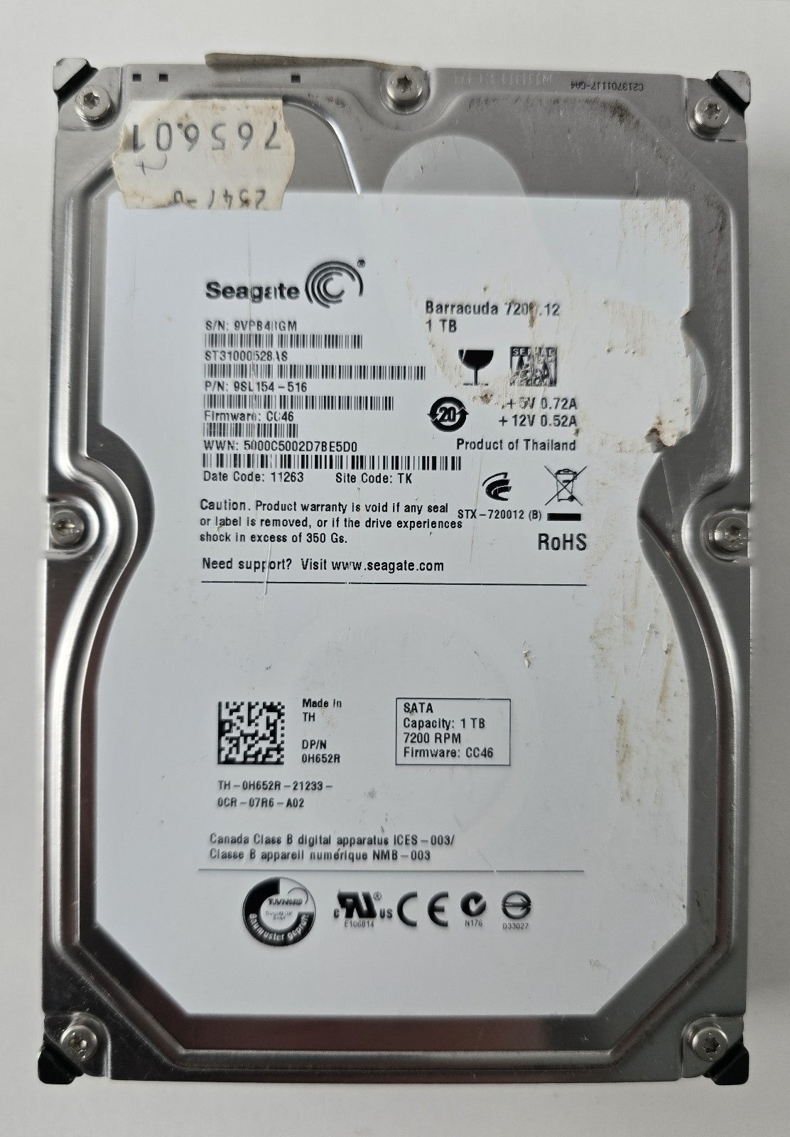 Seagate Barracuda 7200.12 1TB ST31000528AS 3,5" SATA HDD #HD127