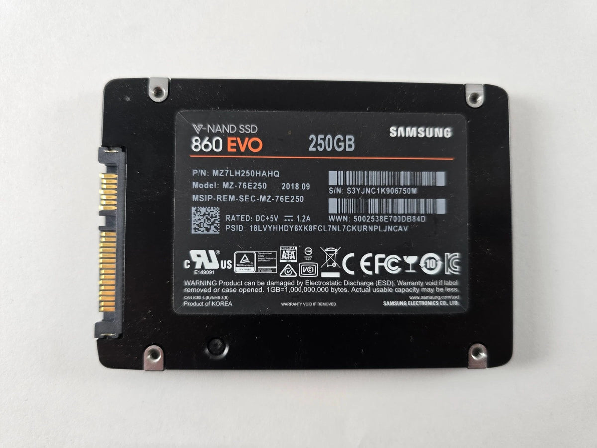 Samsung 860 EVO 250GB 2,5" SATA SSD Intern Laptop PC