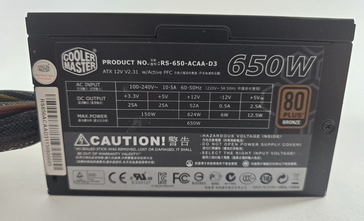 Cooler Master 650W ATX Netzteil 80 PLUS Bronze RS-650-ACAA-D3 #NT4