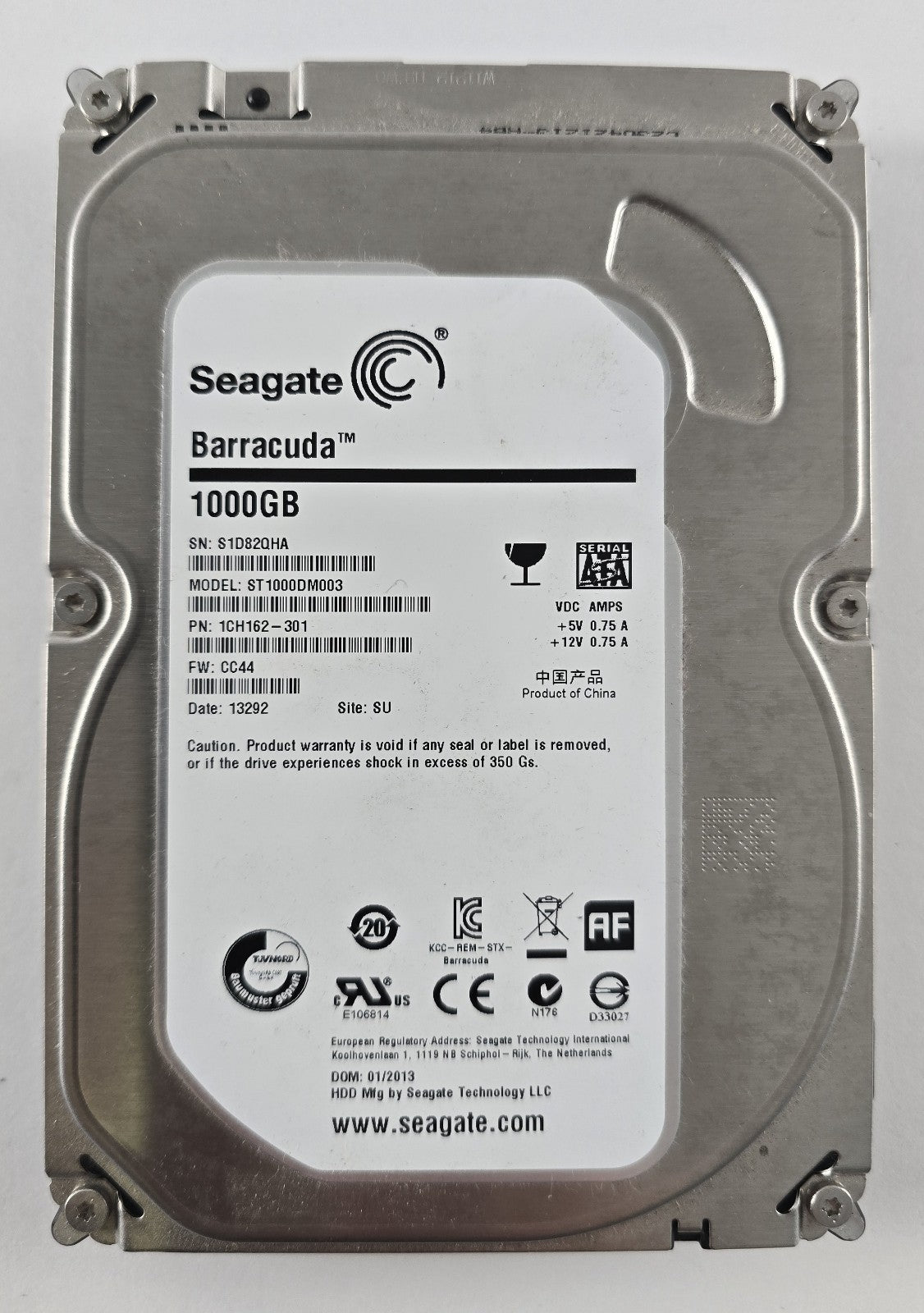 Seagate Barracuda 1TB ST1000DM003 3,5" SATA HDD 7200rpm #HD114