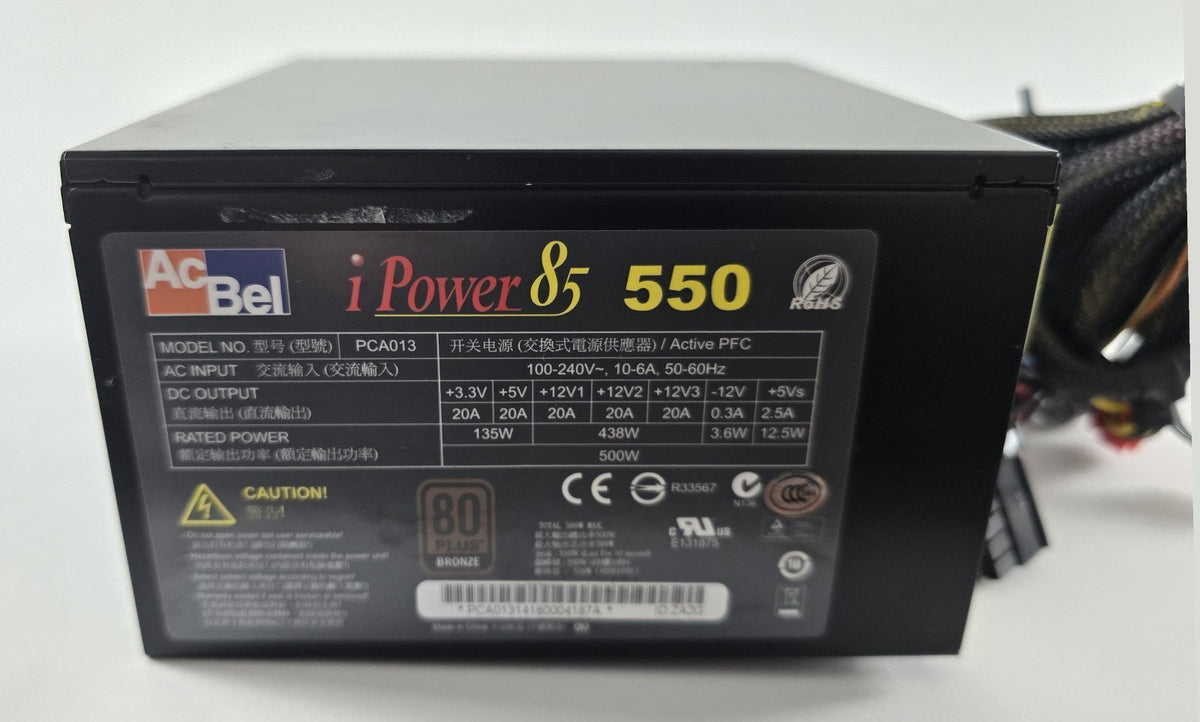 AcBel iPower 85 550 PCA013 500W ATX Netzteil #NT34