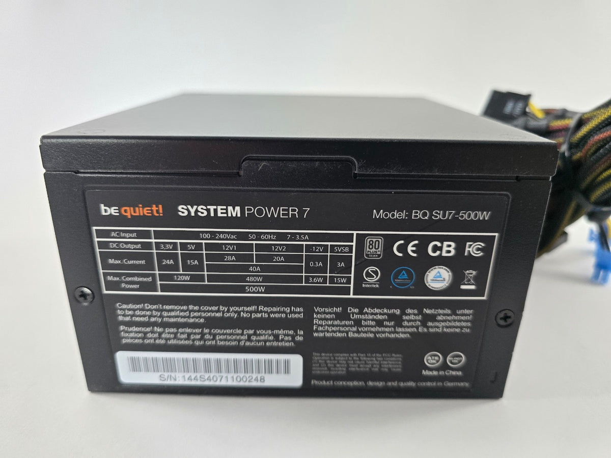 Be Quiet! Netzteil, 500 W, Modell BQ SU7-500W, Serie System Power 7