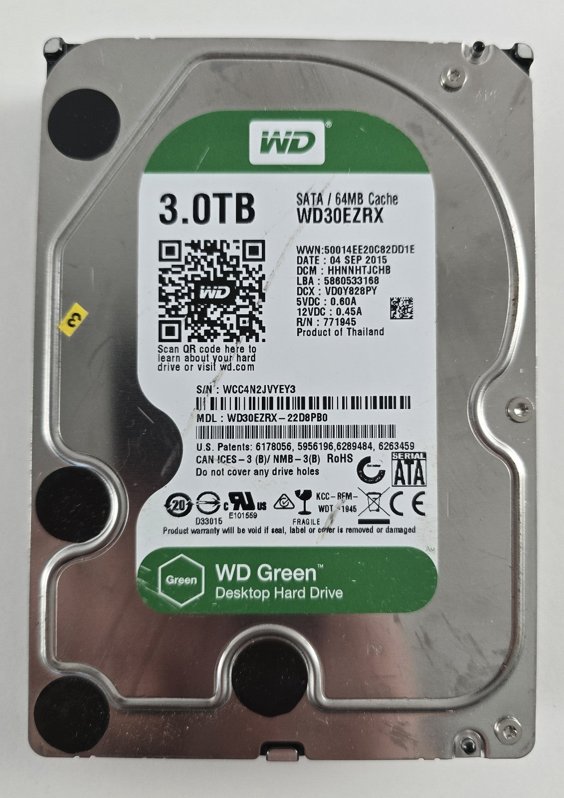 WD Green 3TB WD30EZRX 3,5" SATA Festplatte HDD #HD124