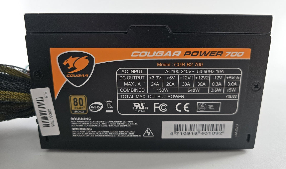 Cougar Power 700 CGR B2-700 ATX Netzteil 80 PLUS Bronze #NT66