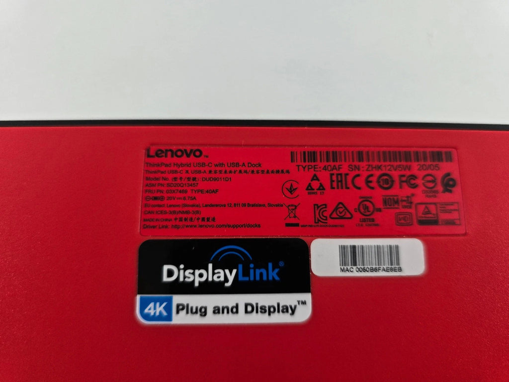 Lenovo ThinkPad Thunderbolt 3 Dock Type 40AF AC USB-C 4K DUD9011D1 Ohne Zubehör