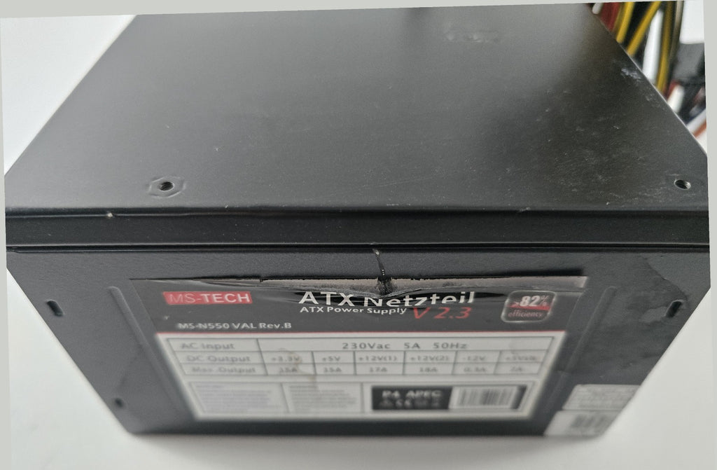 MS-Tech MS-N550 VAL Rev.B ATX Netzteil 6-Pin PCIe SATA Molex #NT49