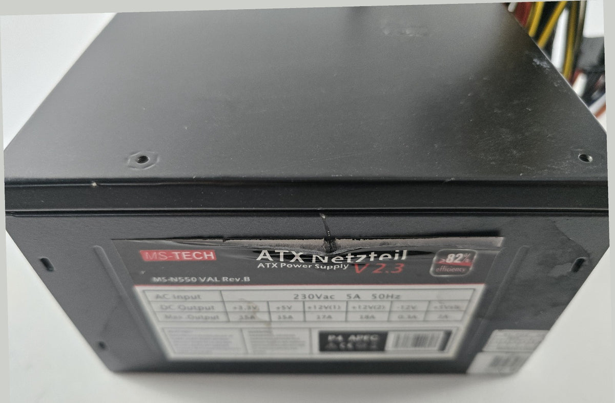 MS-Tech MS-N550 VAL Rev.B ATX Netzteil 6-Pin PCIe SATA Molex #NT49