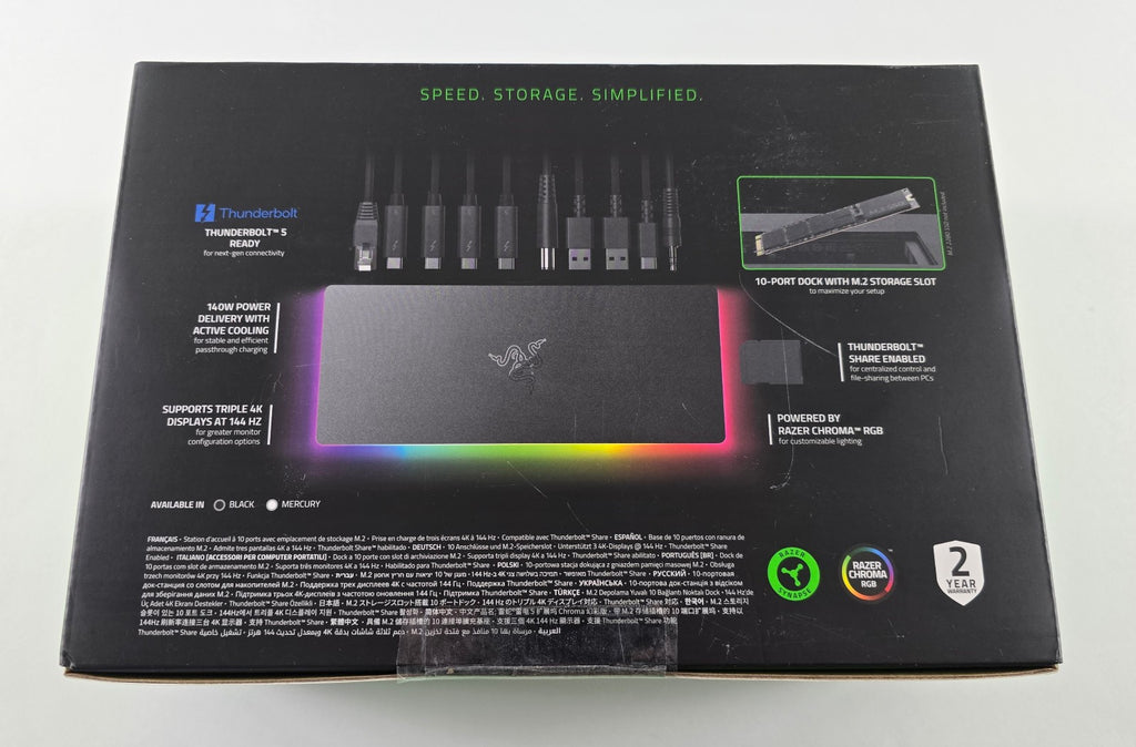 Razer Thunderbolt 5 Dock Chroma - Dockingstation, Schwarz #E3