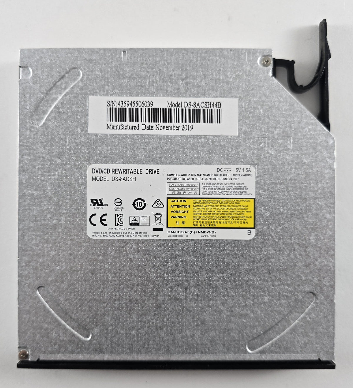 Philips Lite-On DS-8ACSH Slim DVD-Brenner SATA 9,5mm Notebook Laufwerk #LW4