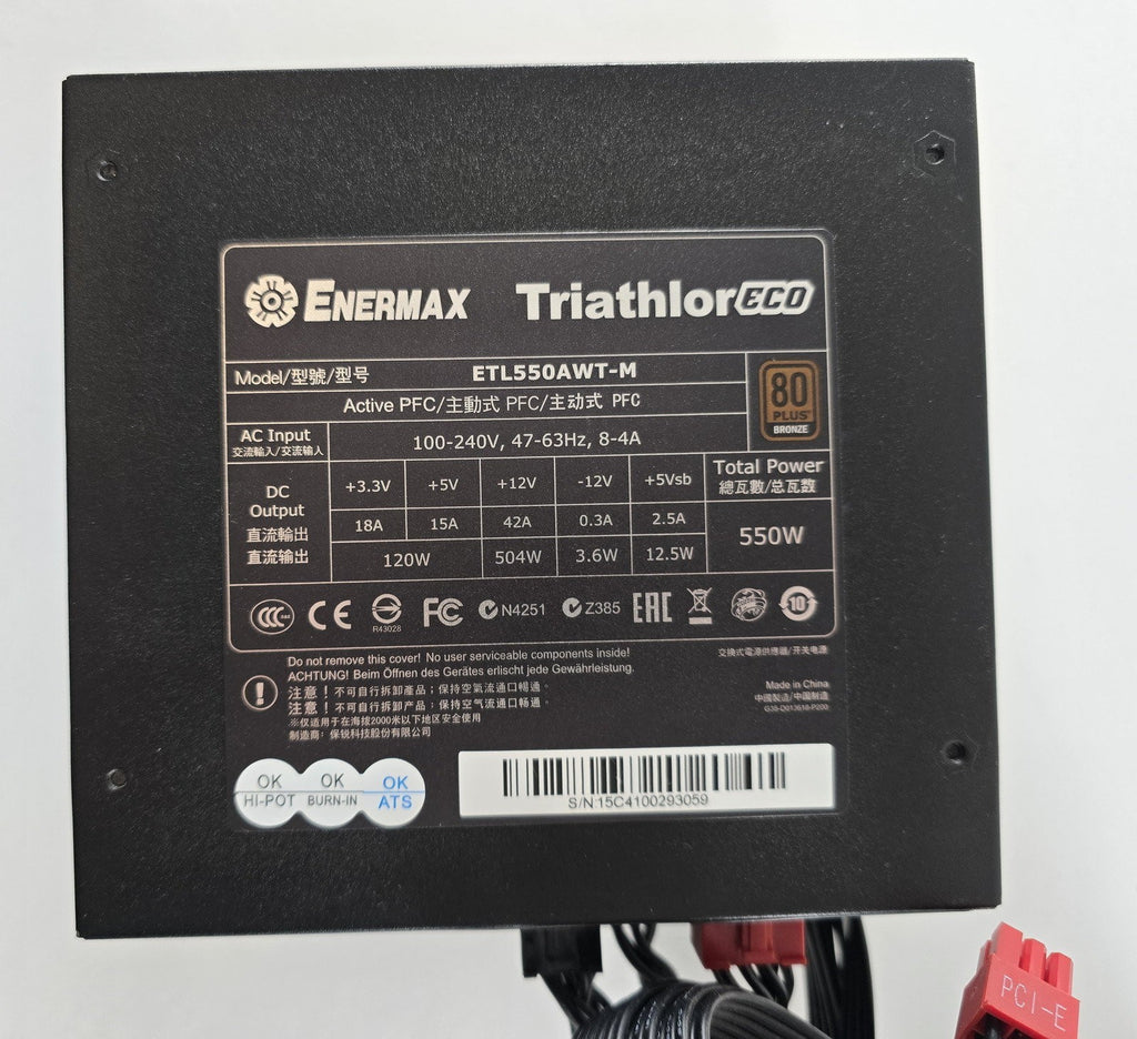 Enermax Triathlor ECO 550W ATX Netzteil 80 PLUS Bronze ETL550AWT-M #NT3