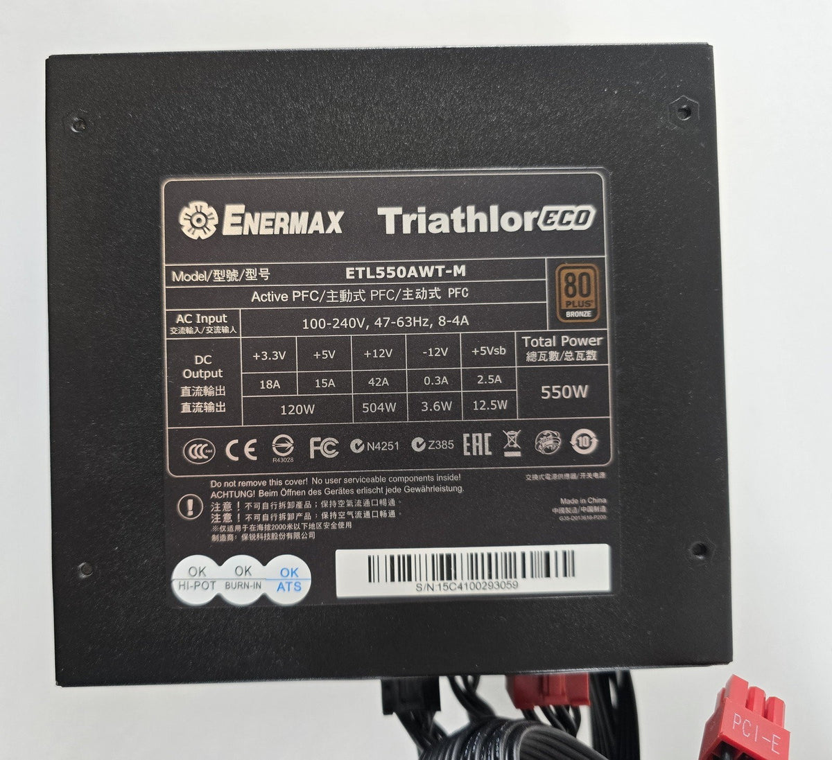 Enermax Triathlor ECO 550W ATX Netzteil 80 PLUS Bronze ETL550AWT-M #NT3