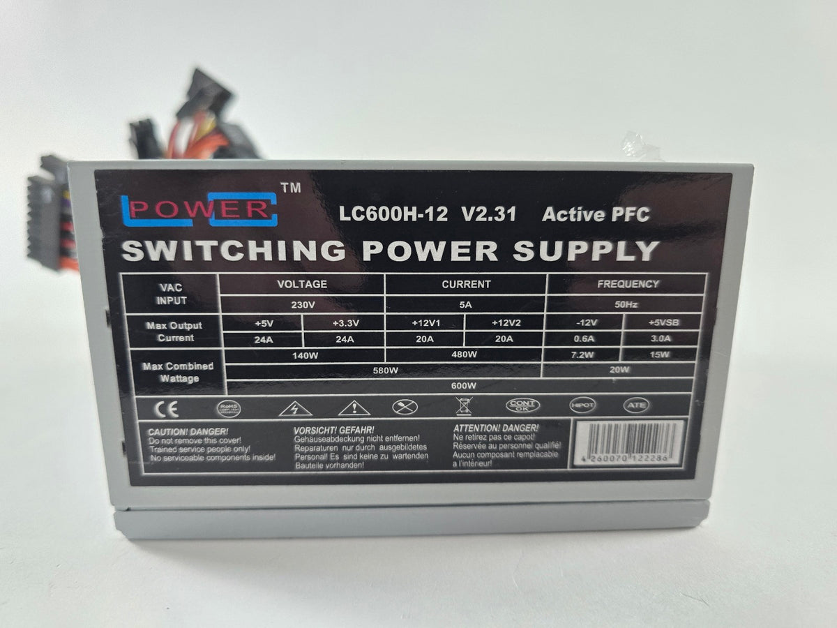 600Watt PC Netzteil LC Power LC600H-12 V2.31  ATX Power Supply 20+4Pin