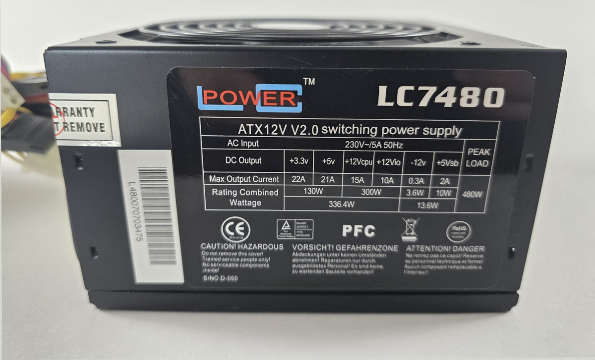 LC-Power LC7480 ATX12V Netzteil 336 W Dauerleistung PFC #NT39