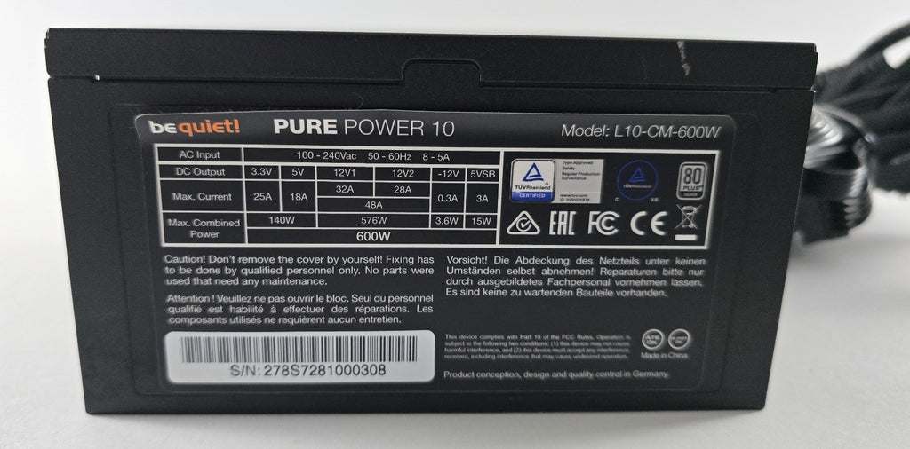 be quiet! Pure Power 10 L10-CM-600W 600W 80+ Silver teilmodular #NT48