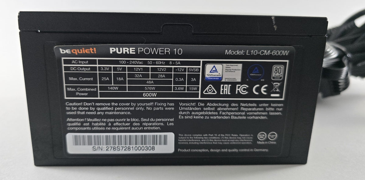 be quiet! Pure Power 10 L10-CM-600W 600W 80+ Silver teilmodular #NT48