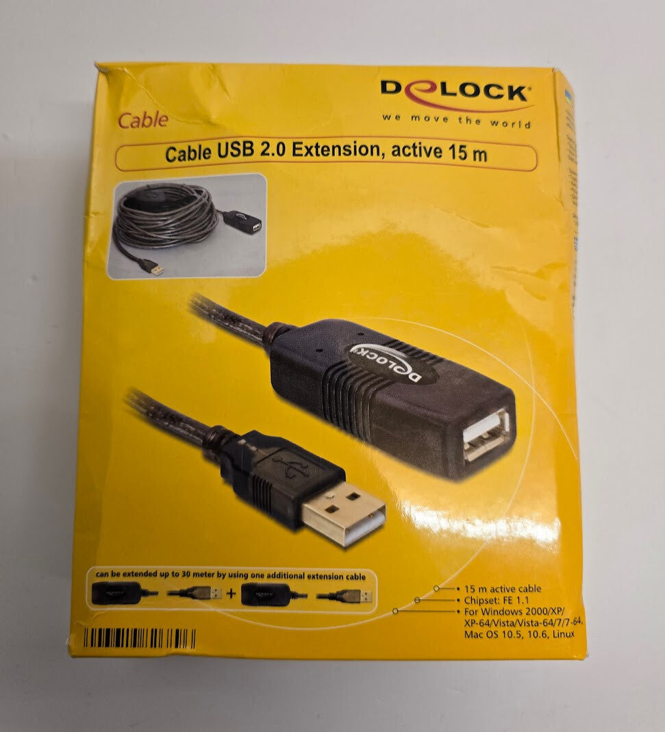 DeLOCK USB 2.0 Verlängerungkabel 15m Aktiv Signalverstärker