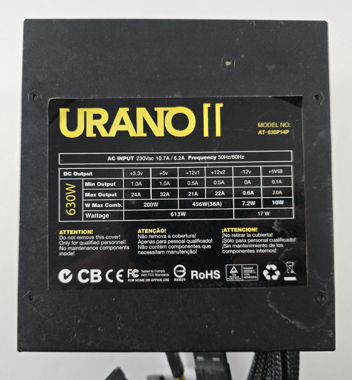 NOX Urano II AT-630P14P 630W ATX Netzteil 80 PLUS Bronze #NT42