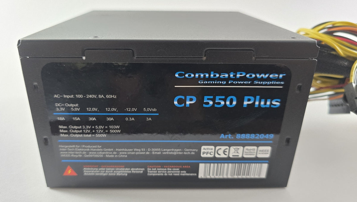 Inter-Tech CombatPower CP 550 Plus 500W ATX Netzteil #NT28