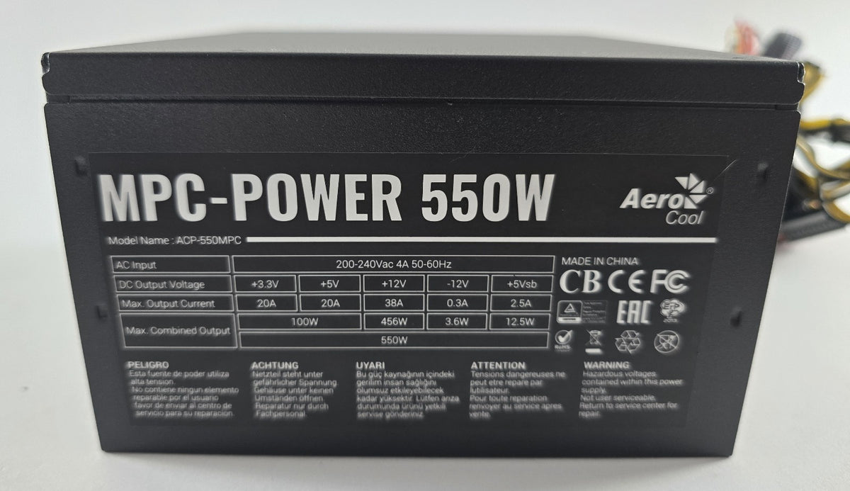 AeroCool MPC-Power 550W ACP-550MPC ATX Netzteil 6+2 PCIe SATA #NT61