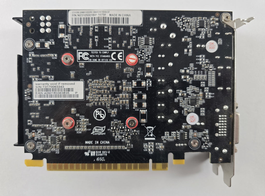Gainward GeForce GTX 1050 2GB GDDR5 Grafikkarte DVI HDMI DisplayPort #G91