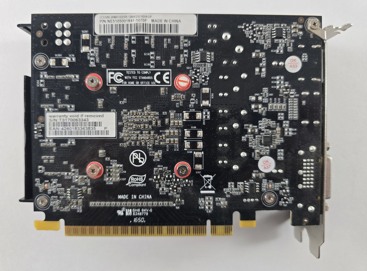 Gainward GeForce GTX 1050 2GB GDDR5 Grafikkarte DVI HDMI DisplayPort #G91