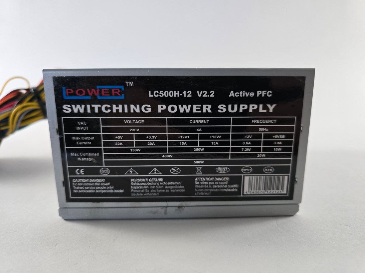500Watt PC Netzteil LC Power LC500H-12 V2.2 ATX Power Supply 20+4Pin