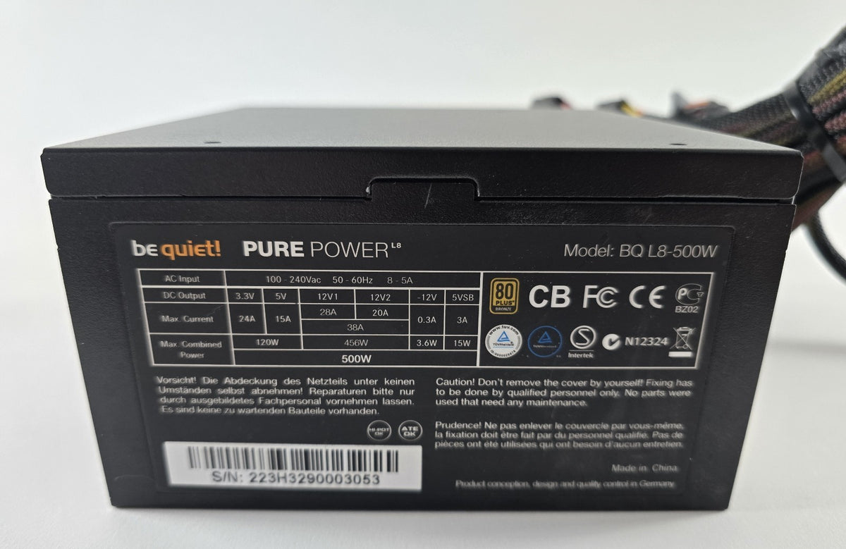be quiet! Pure Power L8 BQ L8-500W 500W ATX Netzteil #NT23