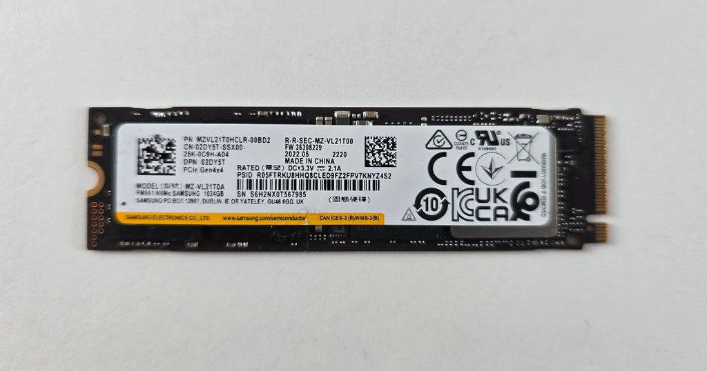 Samsung SSD 1TB PM9A1 NVMe PCIe 4.0 MZVL21T0HCLR Solid State Drive (Wie 980 Pro)