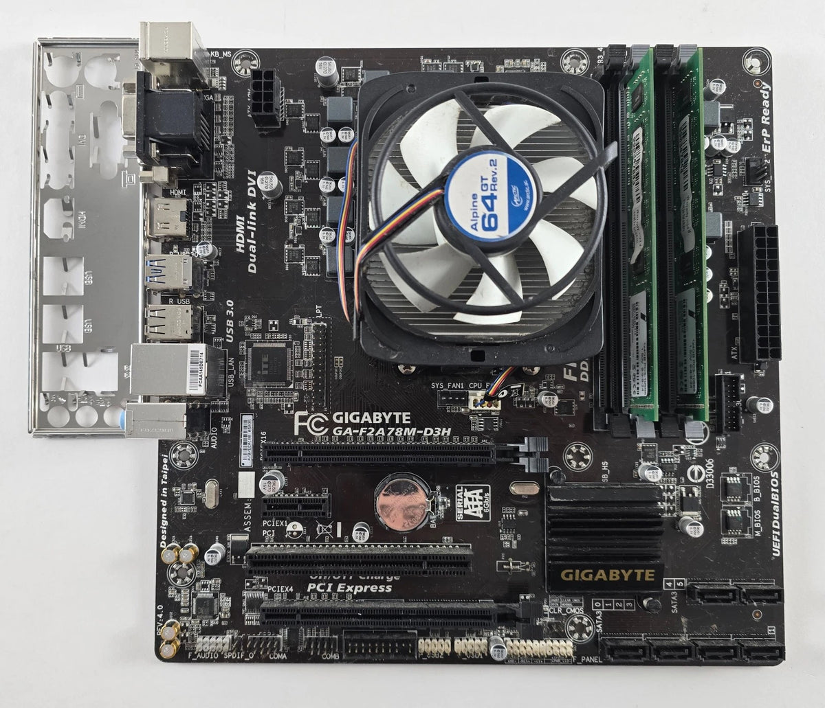 AMD A4 6300 + Gigabyte GA-F2A78M-D3H + 8GB DDR3 + CPU Kühler #Z161