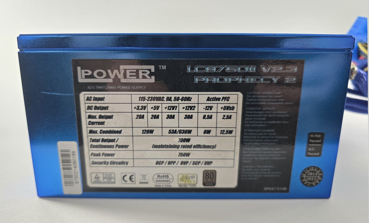 LC-Power LC8750II V2.3 Prophecy 2 700W ATX Netzteil teilmodular #NT65