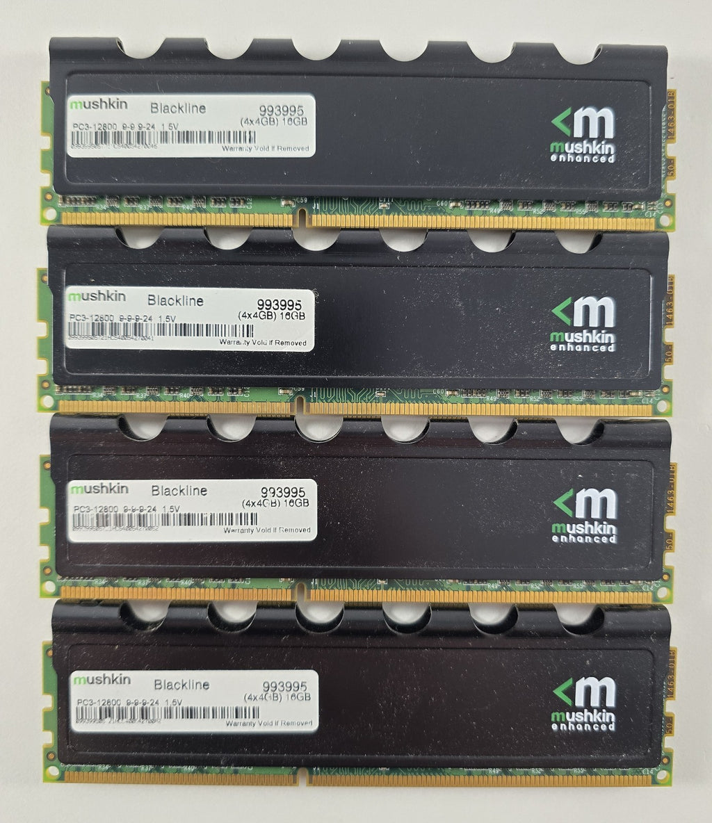 Mushkin Enhanced Blackline 16 GB (4x 4 GB) DDR3 1600 MHz CL9 993995 #R32