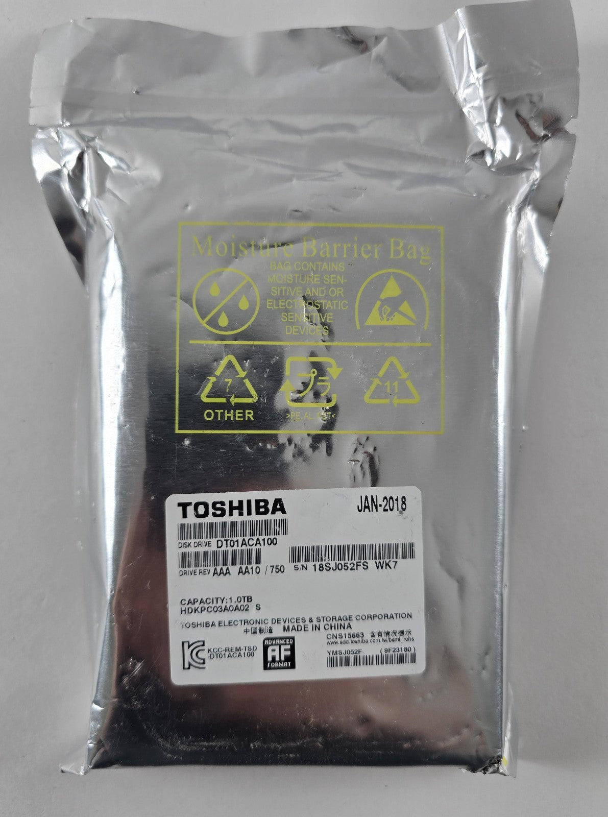 Toshiba DT01ACA100 1TB HDD 3,5 Zoll SATA Advanced Format #HD142