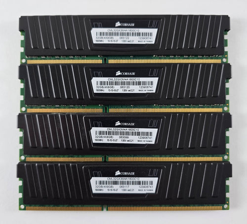 32GB Corsair Vengeance 4x8GB DDR3 1600MHz CML32GX3M4A1600C10 Desktop RAM
