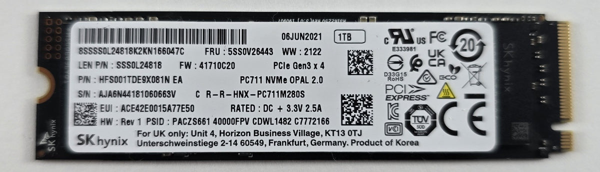 SK hynix PC711 1TB M.2 2280 NVMe PCIe Gen3 x4 SSD #HD137